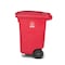 Toter 96 Gal. Red Hazardous Waste Caster Trash Can with Wheels and Lid Lock RMC96 - alternate 5